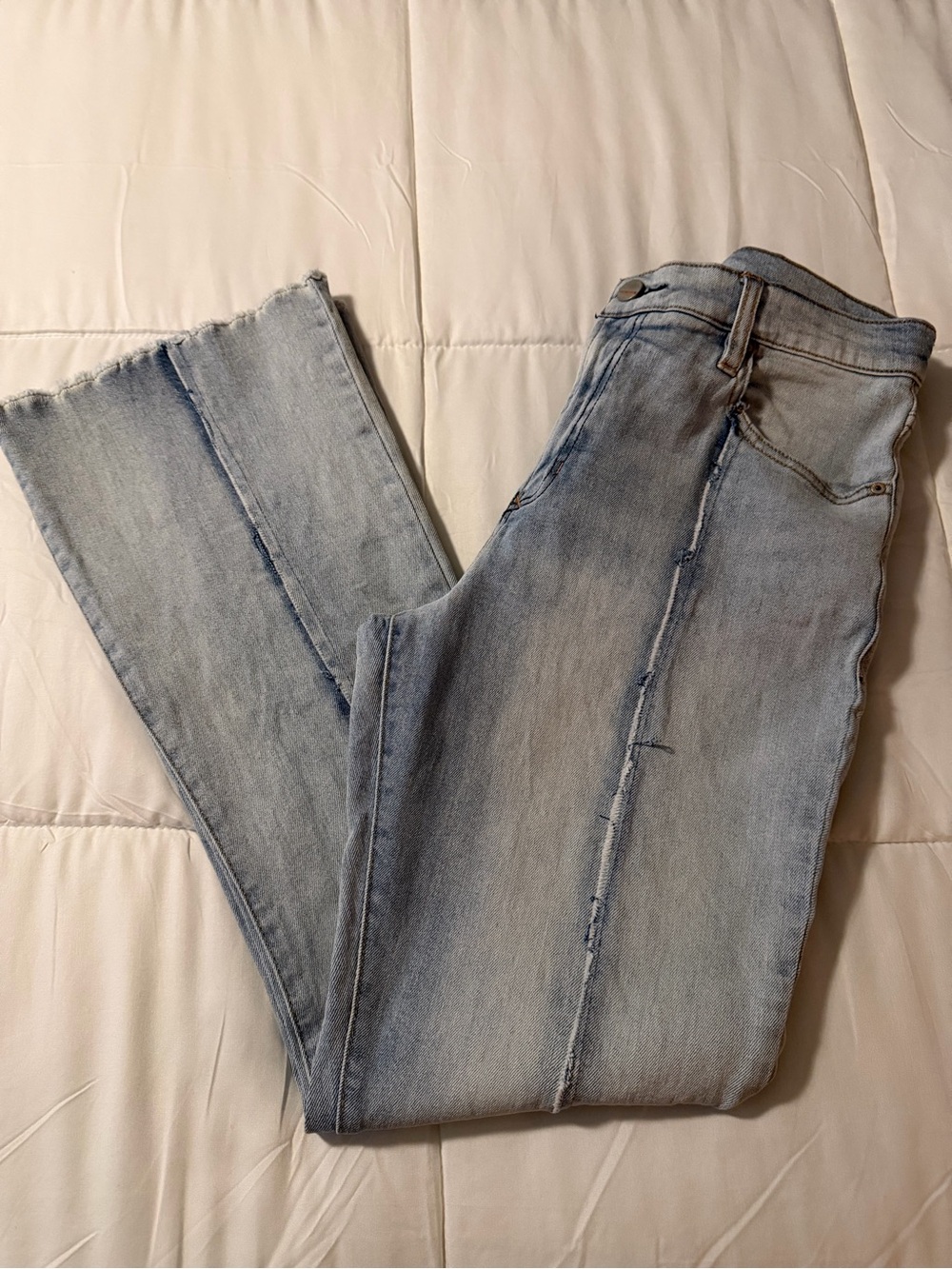 Dear John Light Blue Flare Jeans with Raw Hem